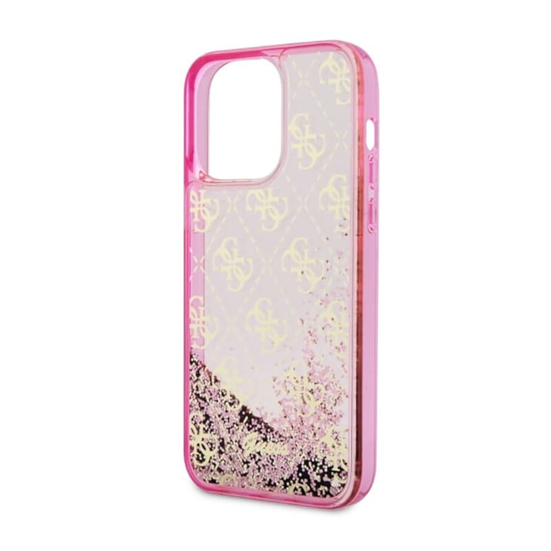 Guess Liquid Glitter Transculent 4G - Case for iPhone 14 Pro Max (Pink) 6