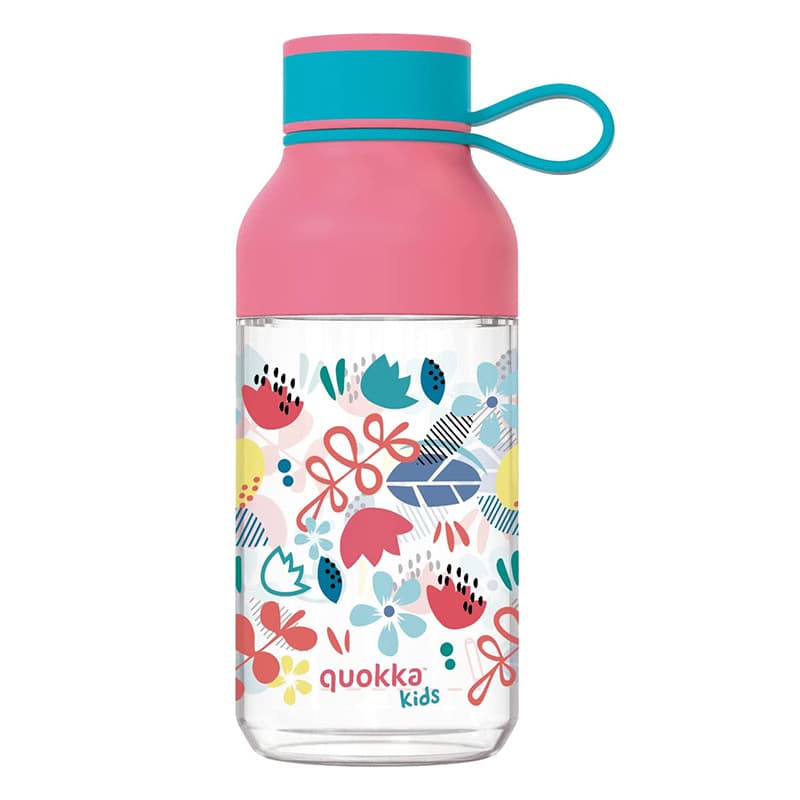 Quokka Ice Kids with strap - ecozen 430 ml water bottle with strap (Flowers) 1