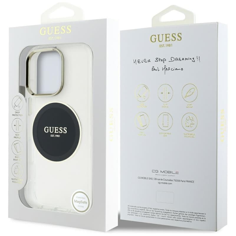 Guess IML Metal Colored Circle Classic Logo MagSafe - Case for iPhone 16 Pro (black) 8