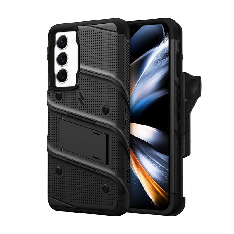 ZIZO BOLT Series - Armoured case for Samsung Galaxy S23+ with 9H glass for screen + holder with stand (Black) 2