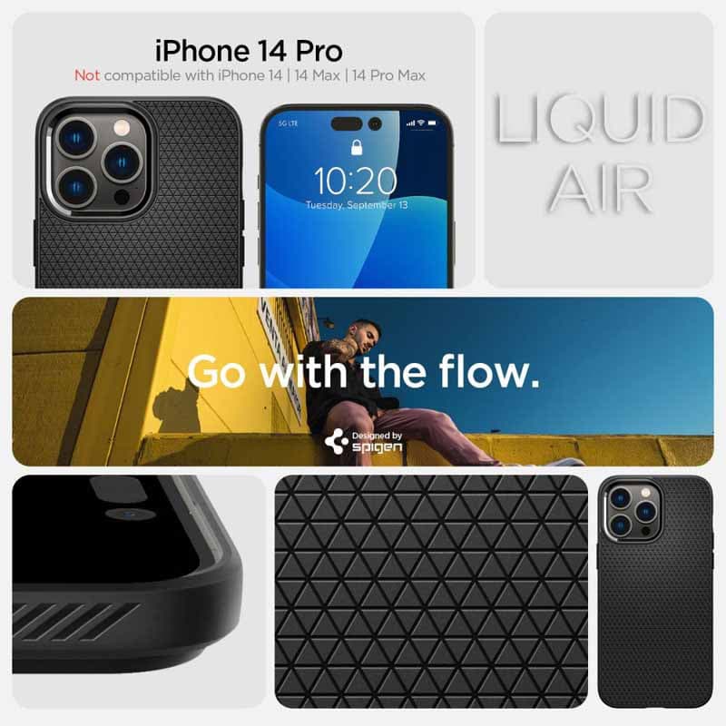Spigen Liquid Air - Case for iPhone 14 Pro (Black) 2
