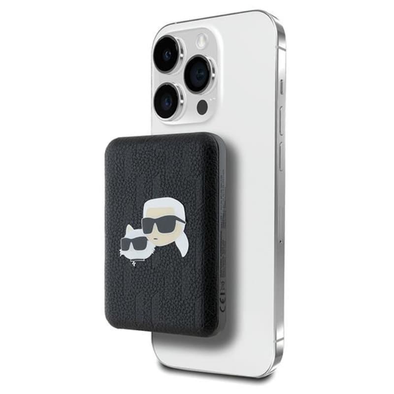 Karl Lagerfeld Karl & Choupette Head Pin MagSafe - Wireless Power Bank 5000 mAh 15W (black) 1