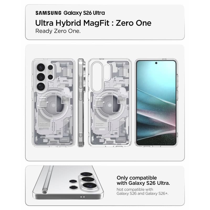 Spigen Ultra Hybrid Mag MagSafe - Case for Samsung Galaxy S26 Ultra (Zero One White) 8