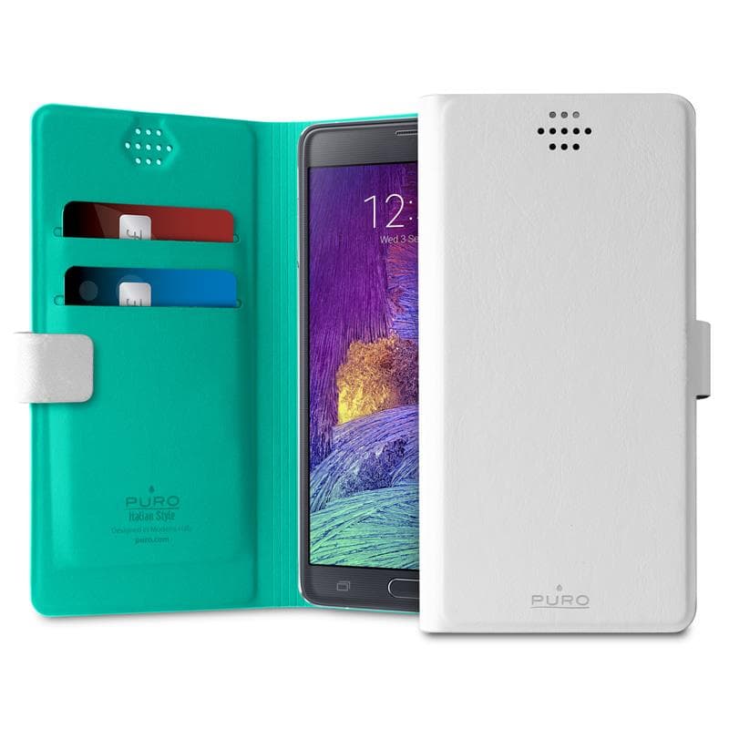 PURO Uniwallet Bi-Color - Universal 360 ° swivel case with card slots, size XXL (white) 6