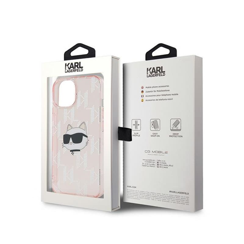 Karl Lagerfeld IML Choupette Head & Monogram - iPhone 15 / 14 / 13 Case (pink) 8