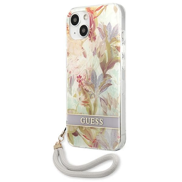 Guess Flower Cord - Cover for iPhone 13 mini (Purple) 2