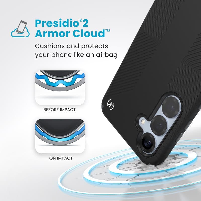 Speck Presidio2 Grip Magnet - Samsung Galaxy S25+ / 24+ MagSafe Case (Black/Slate Gray/White) 3