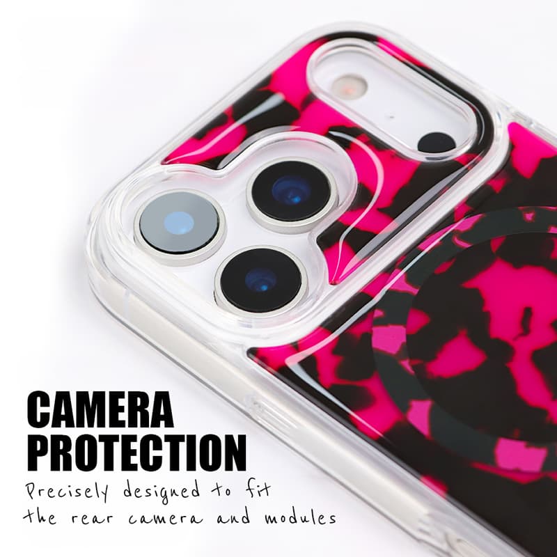 Crong Deluxe MAG Cover - iPhone 17 Pro MagSafe Case (Pink Tortoise) 5