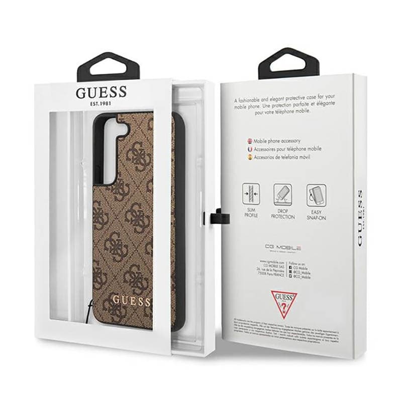 Guess 4G Charms Collection - Case for Samsung Galaxy S23 (Brown) 8