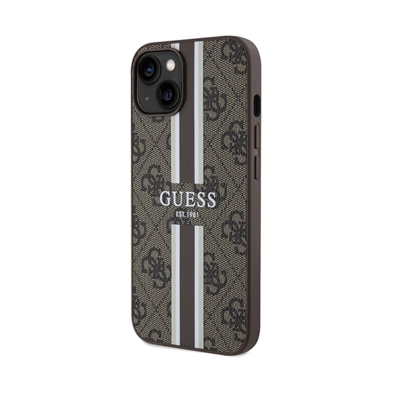 Guess 4G Printed Stripes MagSafe - iPhone 15 Case (brown) 2