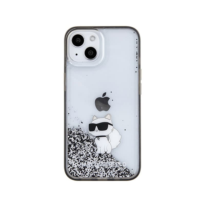 Karl Lagerfeld Liquid Glitter Choupette - iPhone 15 Case (Transparent) 3