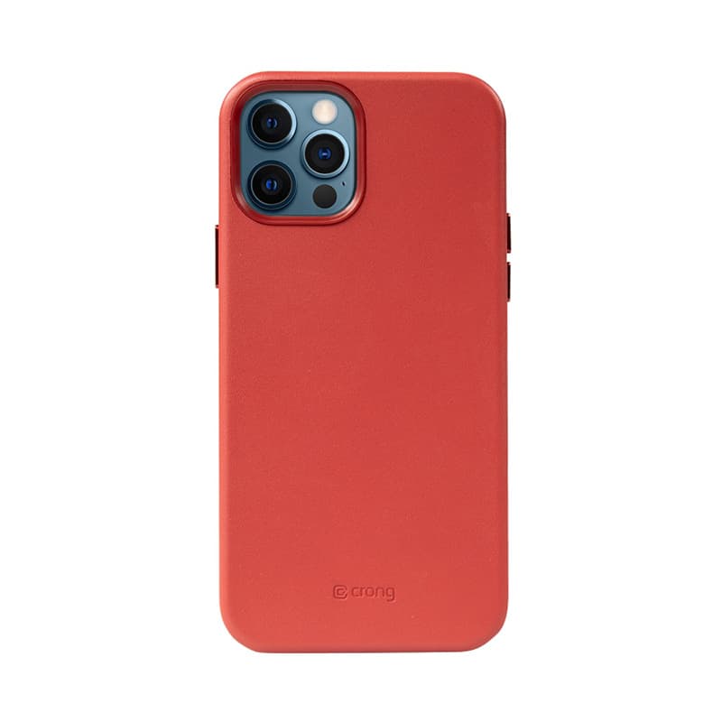 Crong Essential Cover Magnetic - iPhone 12 Pro Max MagSafe Leather Case (Red) 7