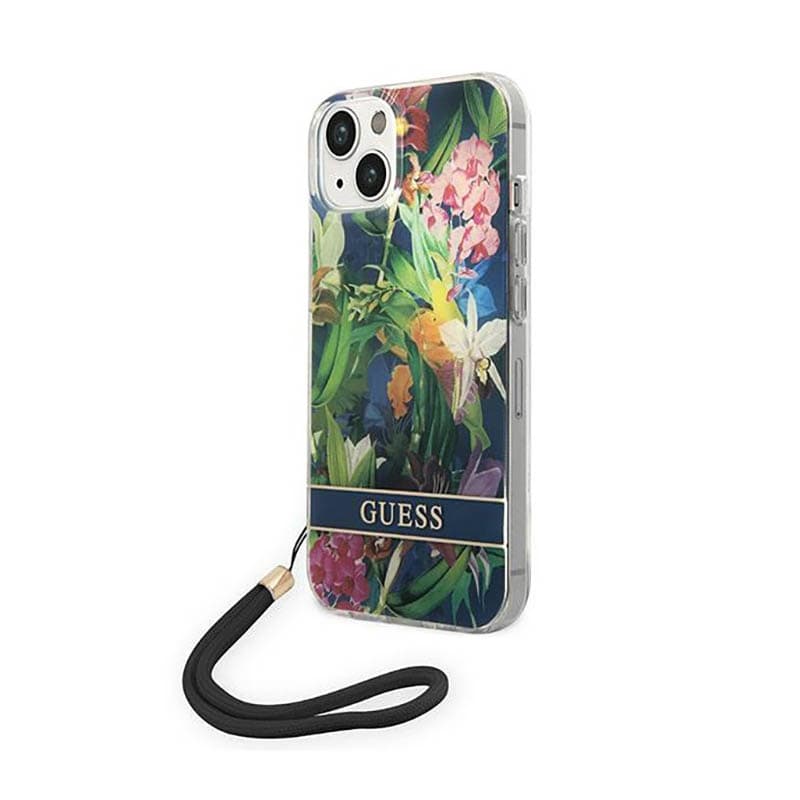 Guess Flower Cord - Case for iPhone 14 (Blue) 1