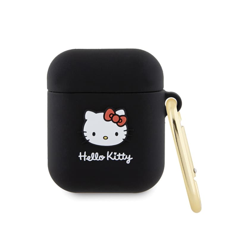 Hello Kitty Silicone 3D Kitty Head - Case for AirPods 1/2 gen (black) 1