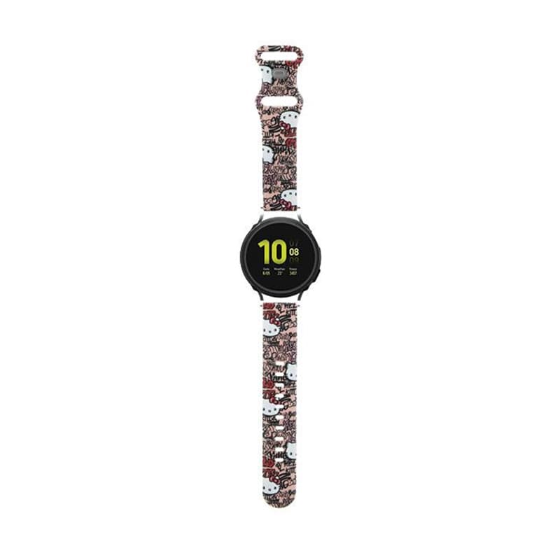 Hello Kitty Silicone Tags Graffiti - Universal strap for smartwatch 20 mm (pink) 1