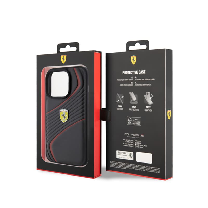 Ferrari Twist Metal Logo - Case for iPhone 15 Pro (Black) 8