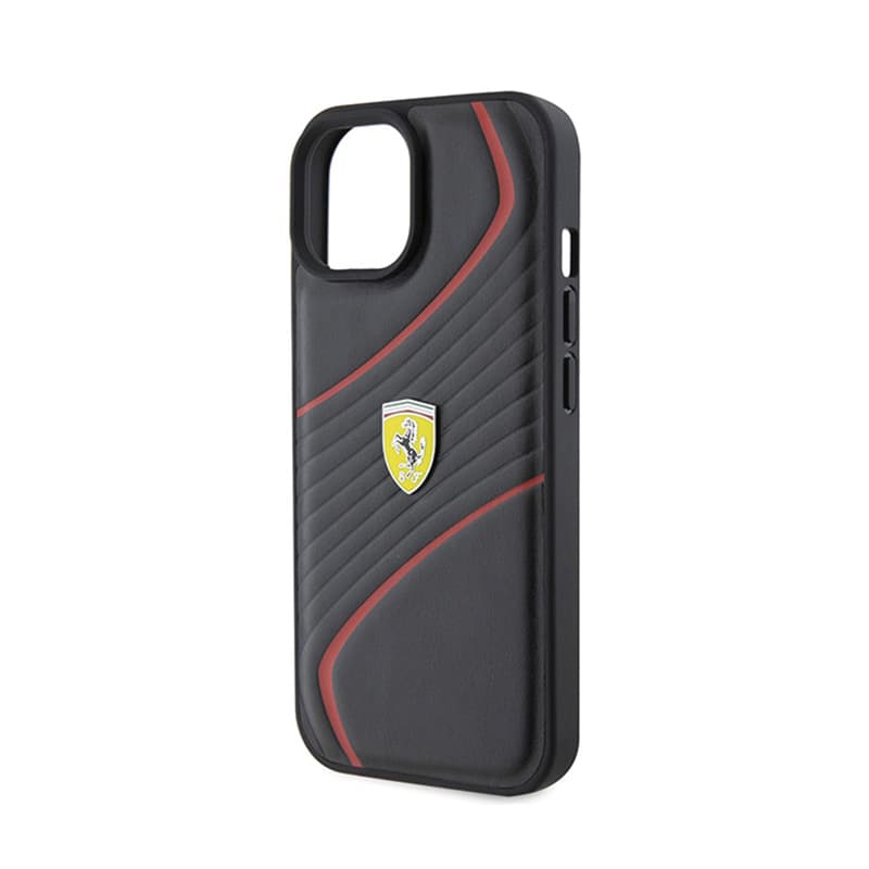 Ferrari Twist Metal Logo - Case for iPhone 15 (black) 6
