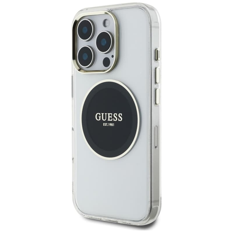 Guess IML Metal Colored Circle Classic Logo MagSafe - Case for iPhone 16 Pro (black) 2