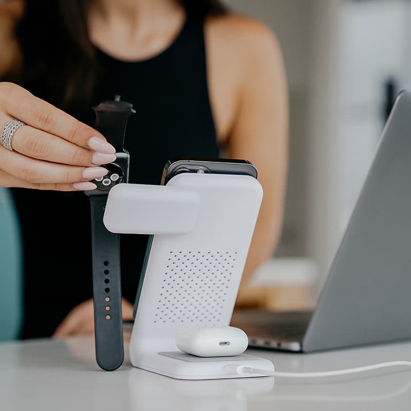 STM ChargeTree Swing 3-in-1 Charging Station for Phone, AirPods, Apple Watch - White 8