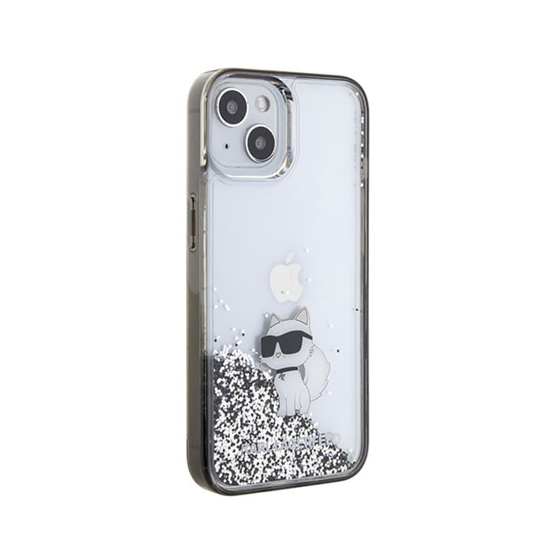 Karl Lagerfeld Liquid Glitter Choupette - iPhone 15 Case (Transparent) 4