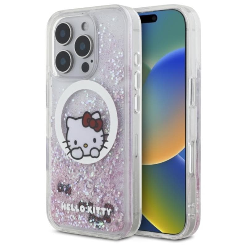 Hello Kitty Liquid Glitter Sweet Kitty Bows MagSafe - Case for iPhone 16 Pro Max (white) 1