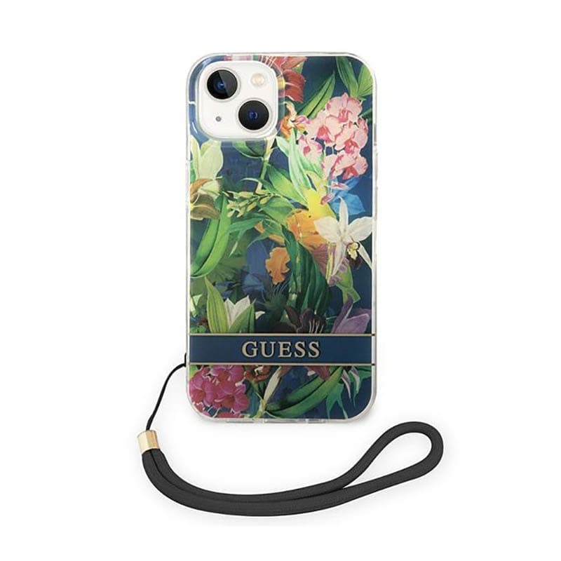 Guess Flower Cord - Case for iPhone 14 (Blue) 2
