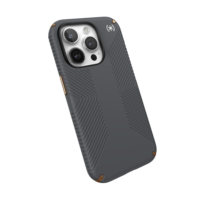 Speck Presidio2 Grip - iPhone 15 Pro Case (Charcoal Gray / Cool Bronze / White) 4
