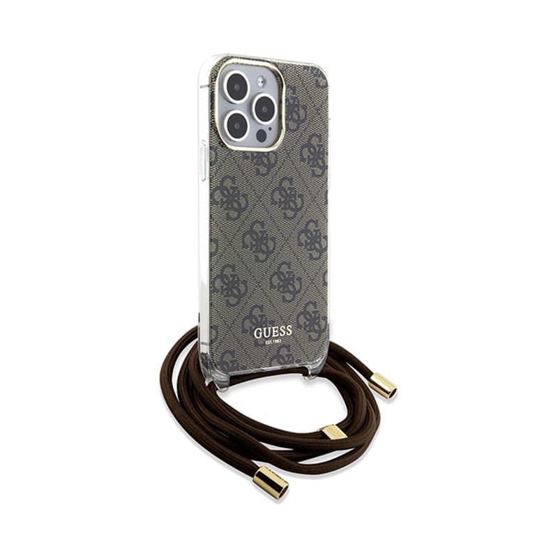 Guess Crossbody Cord 4G Print - iPhone 15 Pro Case (brown) 3