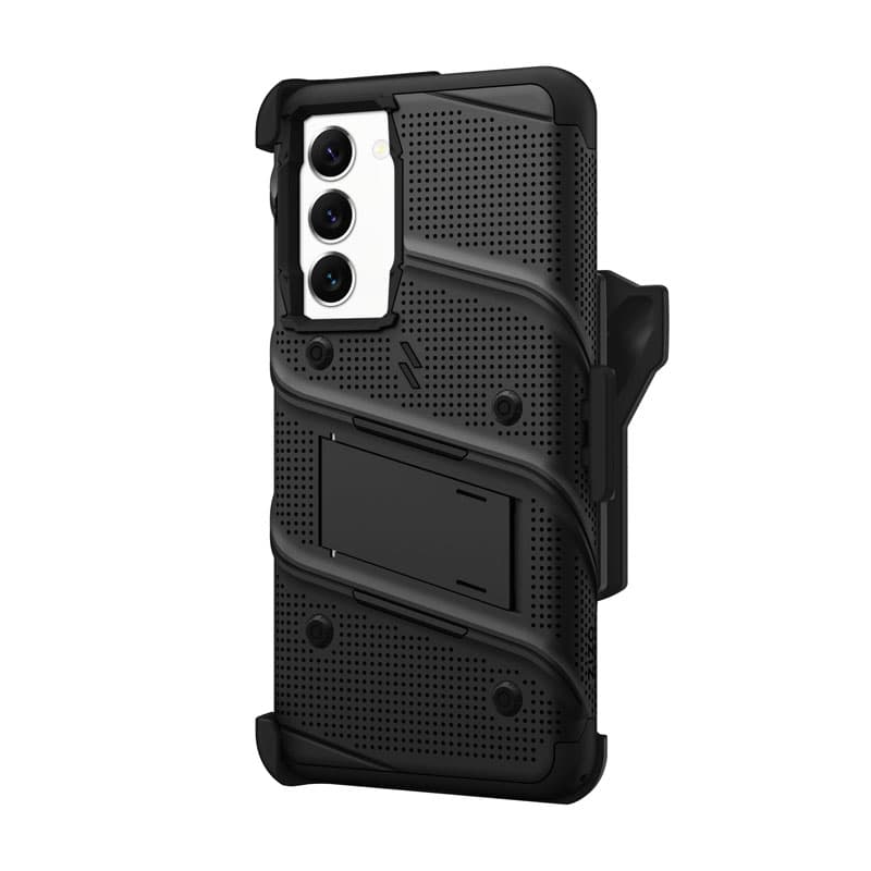 ZIZO BOLT Series - Armoured case for Samsung Galaxy S23+ with 9H glass for screen + holder with stand (Black) 4