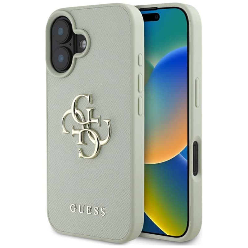 Guess Grained Big 4G Logo Small Classic Logo - Case for iPhone 16 (green) 1