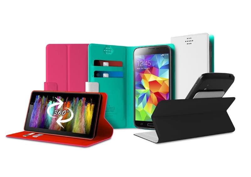 PURO Uniwallet Bi-Color - Universal 360 ° swivel case with card slots, size XXL (white) 8