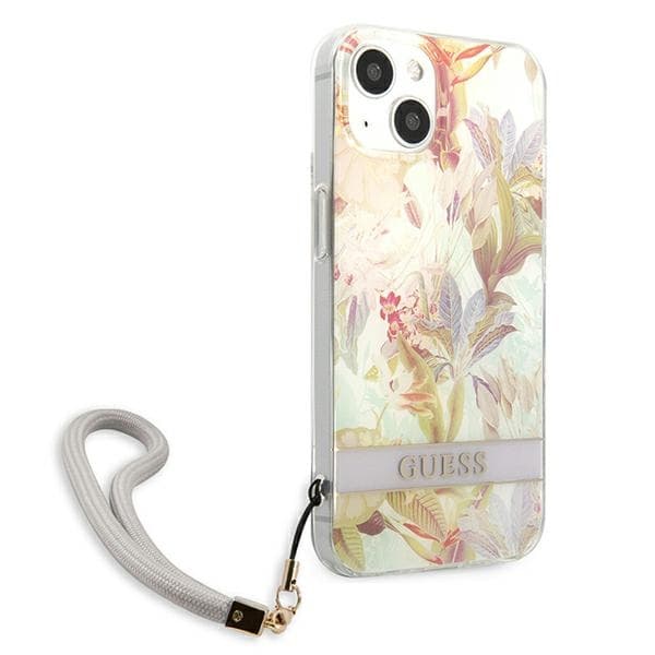 Guess Flower Cord - Cover for iPhone 13 mini (Purple) 4