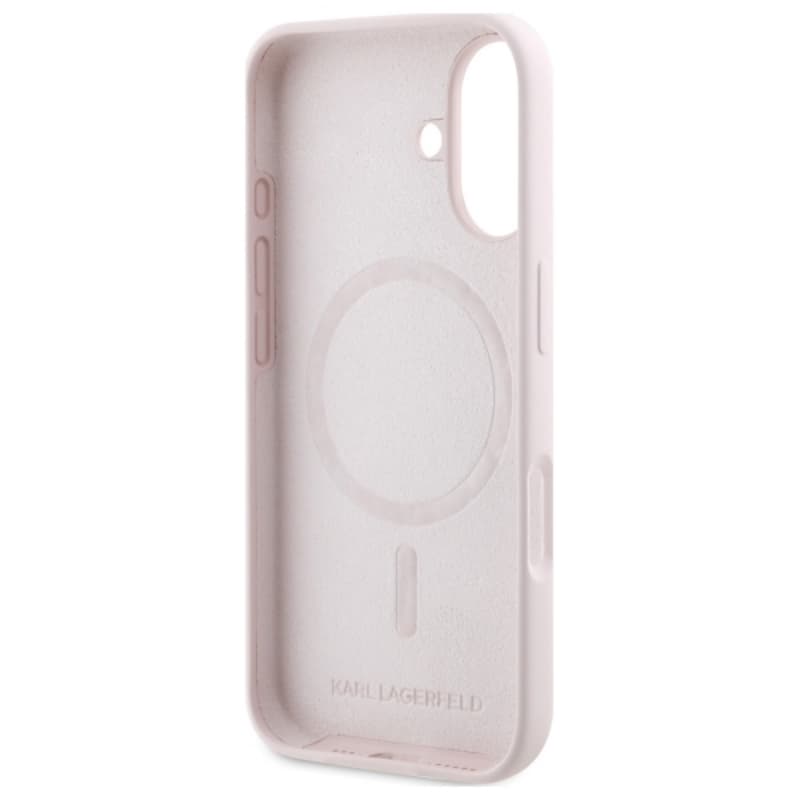 Karl Lagerfeld Silicone Double Heads Print MagSafe - Case iPhone 16 (pink) 7