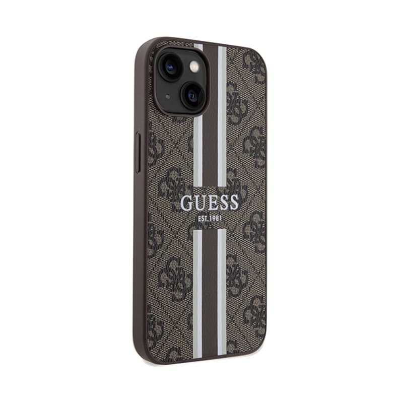 Guess 4G Printed Stripes MagSafe - iPhone 15 Case (brown) 4