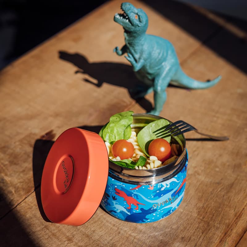 Quokka Whim Kids Food Jar - Thermal Lunchbox / Lunch Thermos for Kids 369 ml (Dinosaur) 2