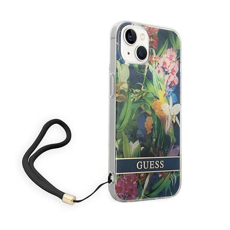 Guess Flower Cord - Case for iPhone 14 (Blue) 3