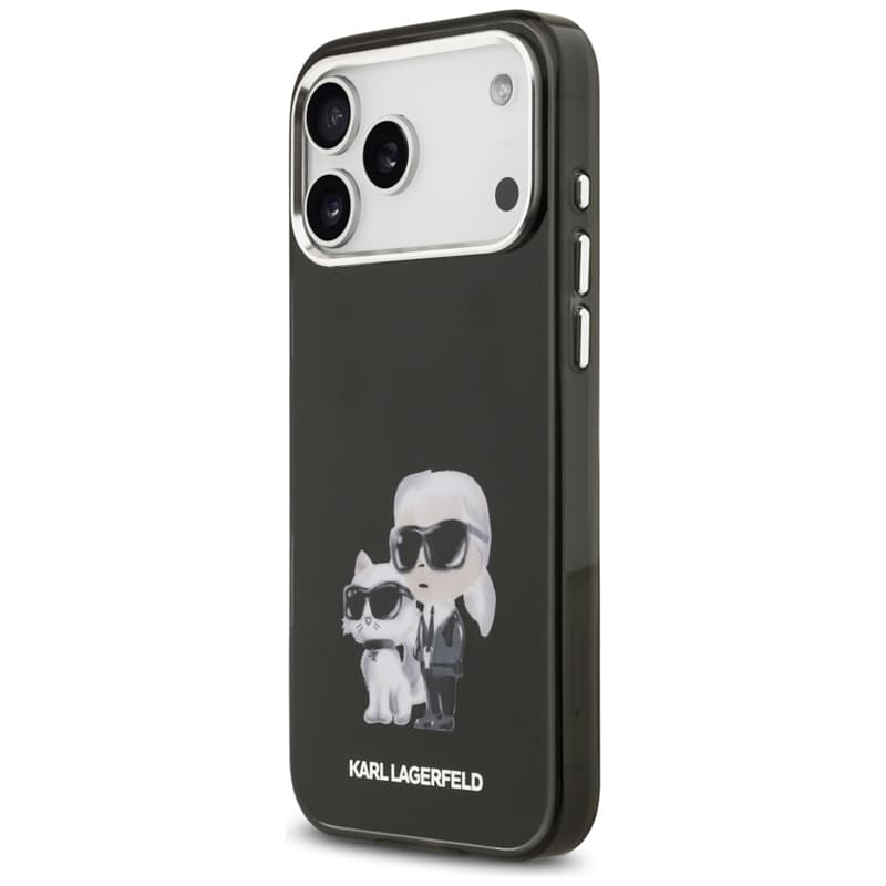 Karl Lagerfeld IML Aquarelle Karl & Choupette & Logo MagSafe - Case iPhone 17 Pro (Black) 2