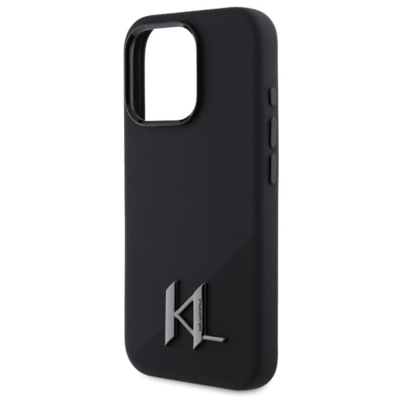 Karl Lagerfeld Silicone Shadow Metal Initial MagSafe - Case for iPhone 16 Pro (black) 6