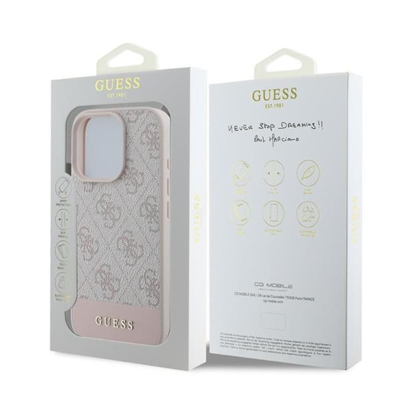 Guess 4G Bottom Stripe - Case for iPhone 16 Pro Max (pink) 8