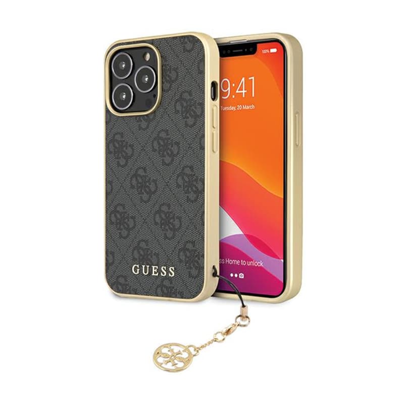 Guess 4G Charms Collection - Case for iPhone 14 Pro (Grey) 1