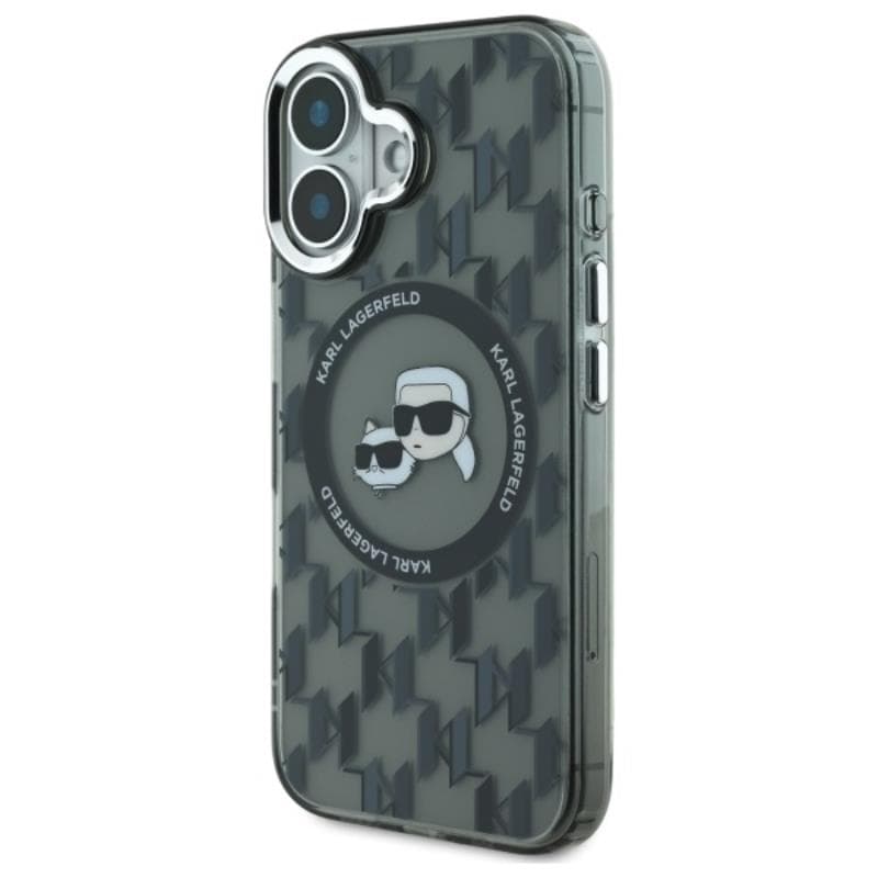 Karl Lagerfeld IML Monogram Karl & Choupette Head MagSafe - Case for iPhone 16 (black) 2