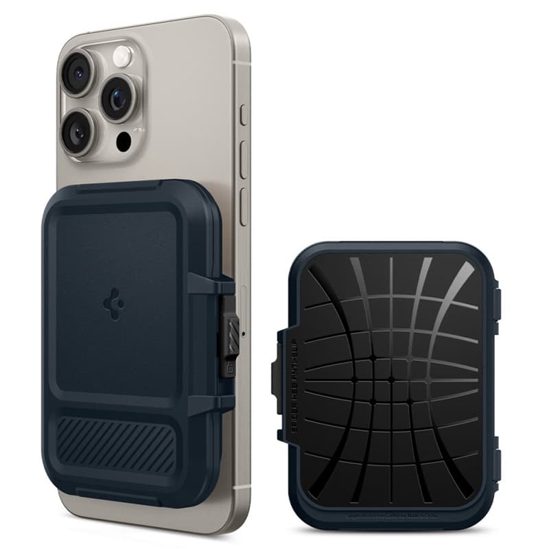 Spigen Lock Fit MagSafe - Magnetic Wallet (Metal Slate)