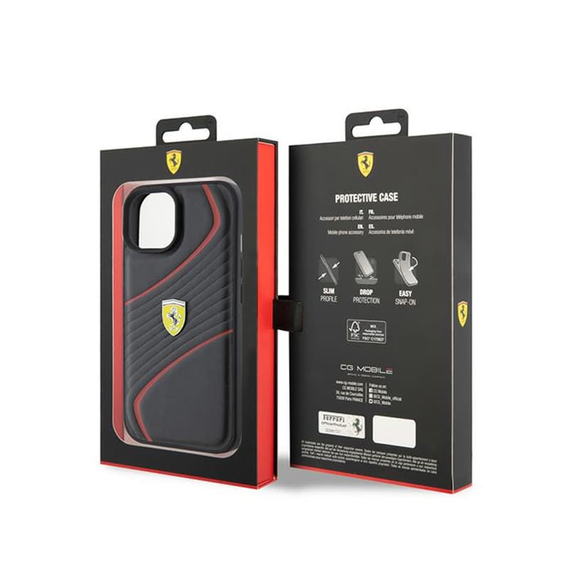 Ferrari Twist Metal Logo - Case for iPhone 15 (black) 8