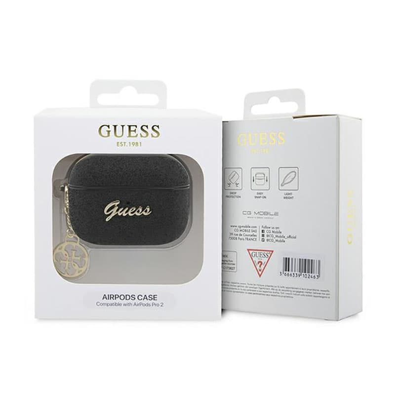 Guess 4G Glitter Flake - Case for Apple AirPods Pro 2 (Black) 4