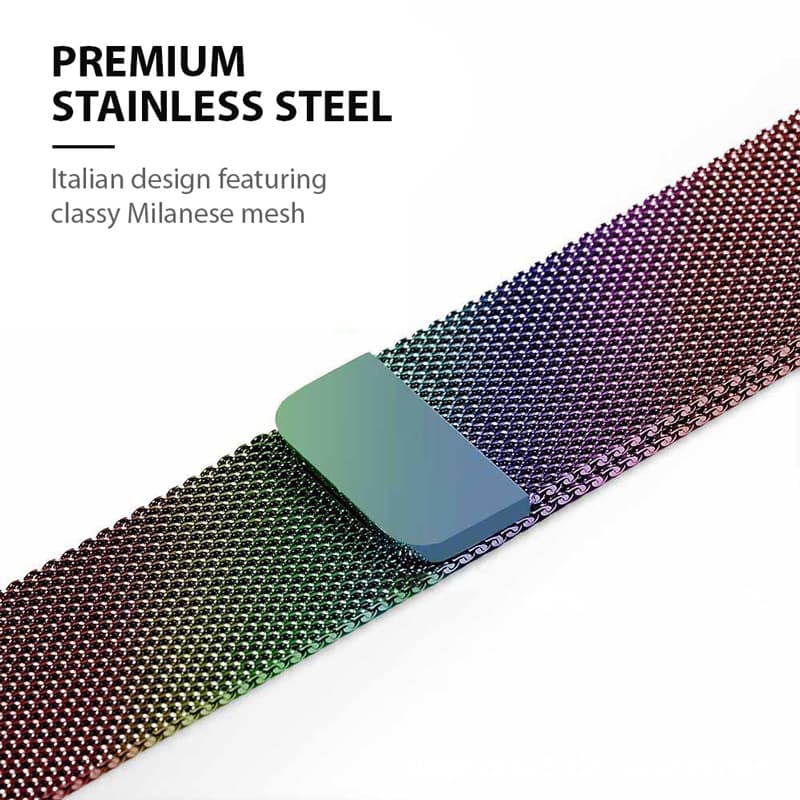 Crong Milano Steel - Stainless Steel Strap for Apple Watch 38/40/41/42 mm (Iridescent) 8