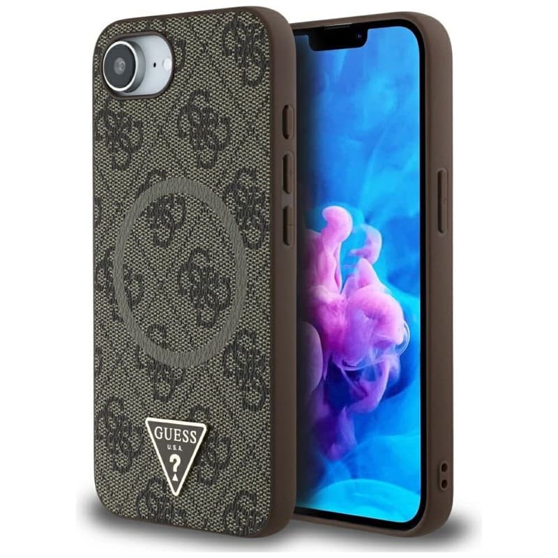 Guess 4G Ring Triangle Logo MagSafe - Case for iPhone 16e (brown) 1