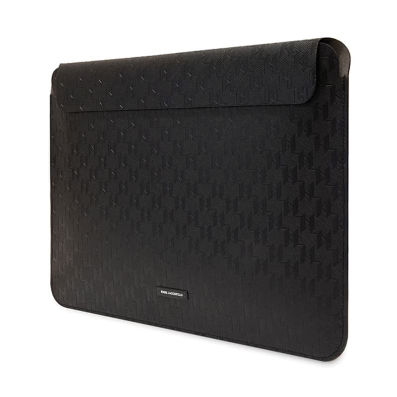 Karl Lagerfeld Saffiano Monogram Plaque Sleeve - 14" Notebook Case (Black) 2