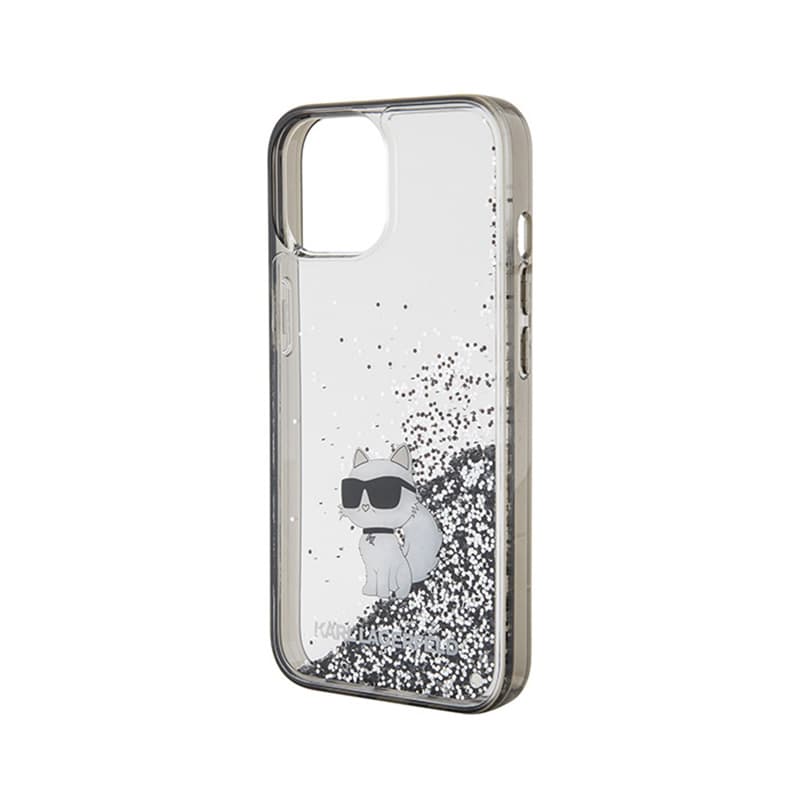 Karl Lagerfeld Liquid Glitter Choupette - iPhone 15 Case (Transparent) 6