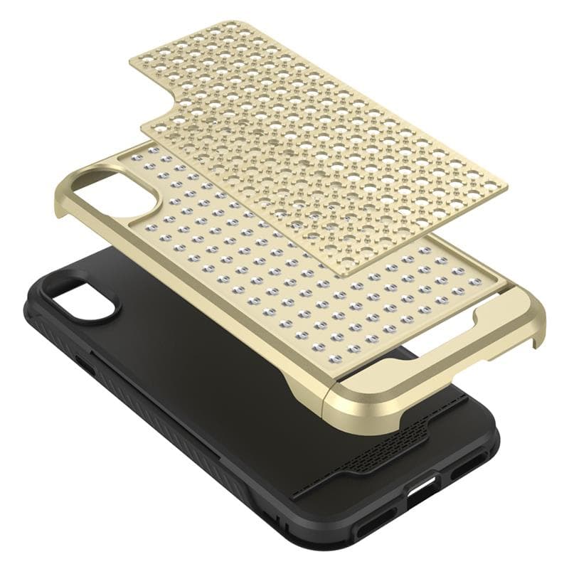 Zizo Star Diamond Hybrid Cover for iPhone X (Gold/Black) 4
