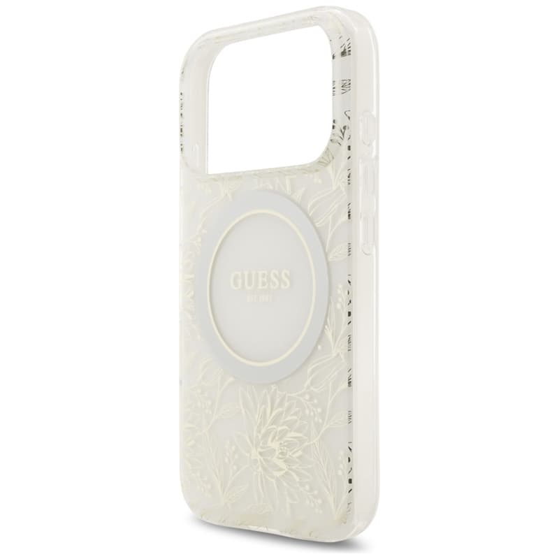 Guess IML Flowers Electro Pearl Strap MagSafe - Case iPhone 17 Pro (white) 6